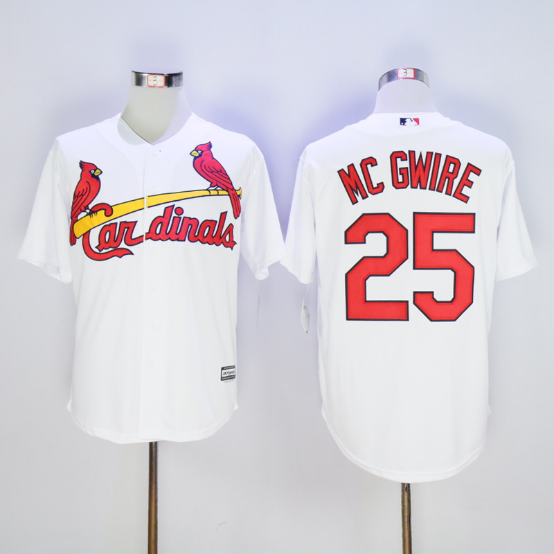 Men St. Louis Cardinals 25 Mc Gwire White Throwback MLB Jerseys
